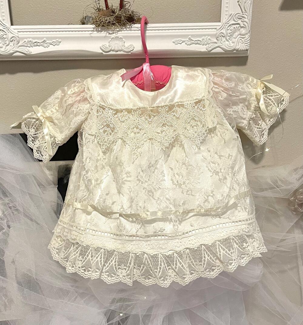 Vintage Gunne Sax Jessica McClintock Ivory Lace  Dress Girl’s Size 12 months